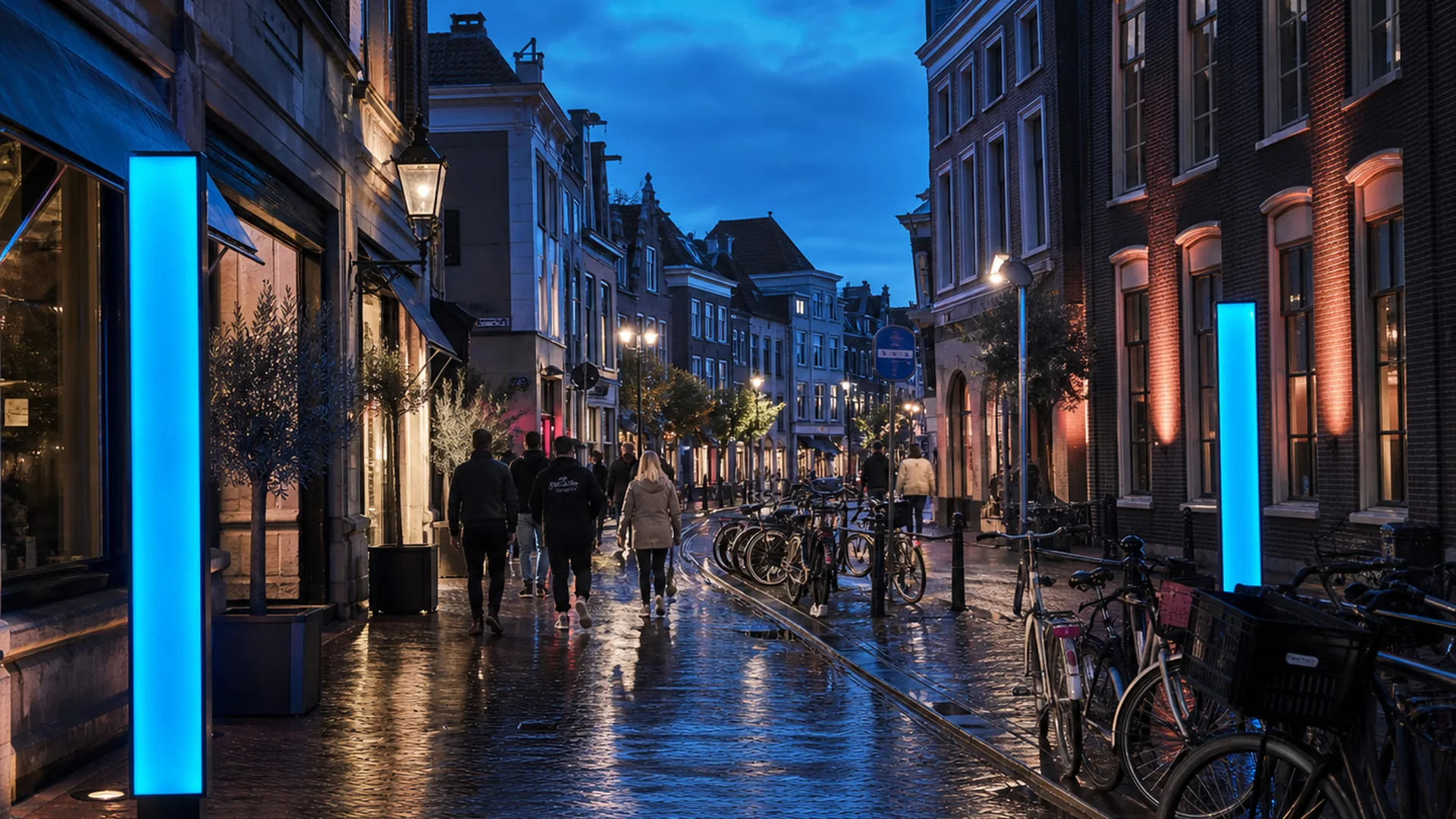 Redactionele stadsimpressie van een avondroute door Dordrecht